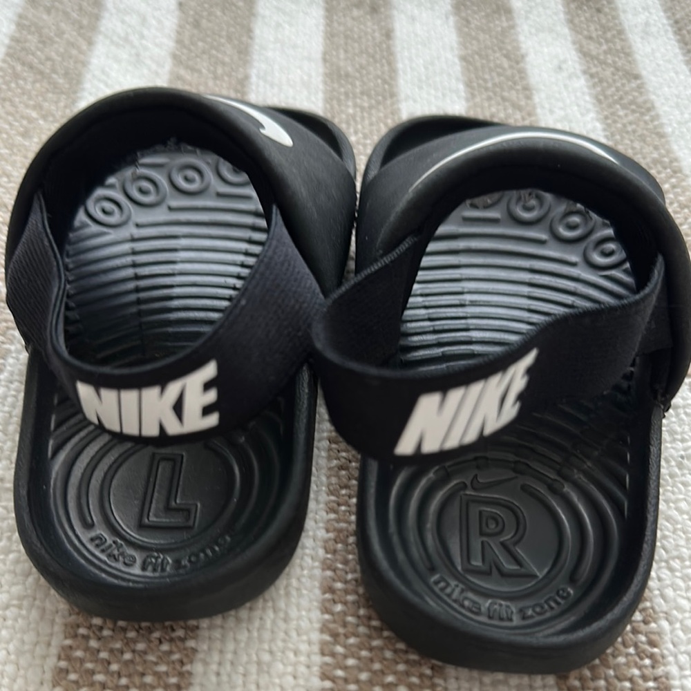 Nike Black Sandals with Iconic Swoosh Design - Picture 2 of 3